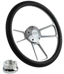 14" Billet Steering Wheel (black Wrap, Chevy Horn) For 1970-73 Truck. Fixed Price $222.06.