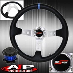 Competition Style Quick Release + Deep Dish Black Steering Wheel Silver Center. Fixed Price $63.99.