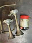 Vintage Allstate Air Horns With Compressor *tested And Working*. Fixed Price $80.00.