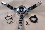 1964-1/2 Mustang, Ford Licensed Steering Wheel 3 Spoke Horn Ring, Made Usa. Fixed Price $194.95.