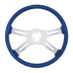 United Pacific 88224 Steering Wheel, Blue, With Chrome Spokes. Fixed Price $245.33.
