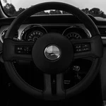 Black Stitch Leather Covered Steering Wheel Trims+frames Ford Mustang 10-14. Fixed Price $338.82.