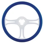 United Pacific 88246 Steering Wheel, Blue, With Chrome Spokes, "blade". Fixed Price $238.17.