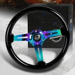 Nrg 350MM Neo Chrome / Black Colored Wood 3" Deep Steering Wheel RST-018BK-MC. Fixed Price $180.00.