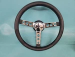 Black Steering Wheel 3-SPOKE 13-1/2" Gasser Hot Rat Rod Chevy Ford Grant Camaro. Fixed Price $79.95.