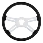 18 Carbon Black Woodgrain Steering Wheel With 4 Chrome Spokes. Fixed Price $177.13.
