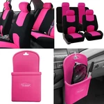 Pink Auto Car Seat Covers 2 Row For Solid Benches With Silicone Phone Holder. Fixed Price $23.99.