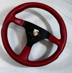 Momo Steering Wheel Model No. Typ V35 Kba 70068 Nos Rare Red Smooth Leather. Fixed Price $499.99.