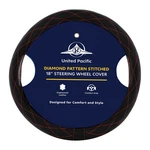 70120 18" Crystal Stitched Leather Steering Wheel Cover Black With Red Stitching. Fixed Price $34.95.