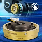 Nrg Aluminum Steering Wheel Thin Design Quick Release Chrome Gold SRK-400C-GD. Fixed Price $125.00.