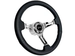 1968-73 Mercury Cougar 14" Black Leather Steering Wheel Chrome Kit. Fixed Price $269.99.