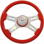 16 Inch Chrome 4 Spoke Viper Red Classic Steering Wheel With Matching Bezel. Fixed Price $290.00.