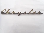 1953 1954 Chrysler Trunk Lower " Emblem Script Mopar # 1475208. Fixed Price $149.00.