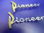 (2) Nos Oem Mopar 1960 Dodge Dart Pioneer Nameplate Emblems Badge Script. Fixed Price $150.00.
