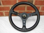 Vintage Nos Luisi Black Leather Wrapped Steering Wheel Jaguar Xke Xjs XJ6. Fixed Price $400.00.