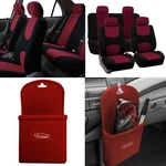 Burgundy Auto Car Seat Covers 2 Row For Solid Benches With Silicone Phone Holder. Fixed Price $23.99.