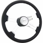 16 Inch 4 Chrome Spoke Classic Black Poly Steering Wheel W/ Textured Bezel. Fixed Price $157.00.