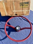 1963 Oldsmobile 88 98 Super Nos Red Standard Steering Wheel & Horn Button. Fixed Price $1295.00.