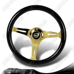 Nrg ST-015CG-BK 350MM Black Classic Wood Grip Chrome Gold Spokes Steering Wheel. Fixed Price $160.00.