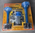 Fiamm #66020 Dual Trumpet Horn KIT/AIR/7-1/2" & 5" New Open Box Blue Set. Fixed Price $127.49.