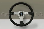 Nardi Gara Steering Wheel - 350 Mm Black Leather / White Anodized Spokes. Fixed Price $430.85.