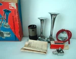 Fiamm Series 2000 Electropneumatic Horns (dgm 5857 Ka) W/ Box & Compressor. Fixed Price $299.00.