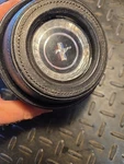 1967 Ford Mustang Black Steering Wheel Horn Center Pad. Fixed Price $65.00.