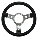 Mountney Traditional 13 Inch Leather Steering Wheel - Polished Centre (33SPLB). Fixed Price $106.28.
