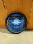 Truck 18" Black Leather Steering Wheel Cover Red Diamond Stitching #70120 -5 Pc.. Fixed Price $75.00.