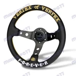 New 330MM Golden&white Embroidery Vertex Black Genuine Leather Steering Wheels. Fixed Price $78.88.