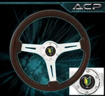 6 Bolt Deep Dish Steering Wheel Wood Streak Center Shoshinsha Mark Sport Ford. Fixed Price $87.76.