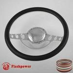 15.5'' Billet Steering Wheels Black Leather Street Rod Deville Fleetwood Gmc. Fixed Price $225.50.