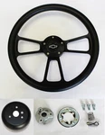 Steering Wheel Black On 14" Fits Blazer C10 K10 S10 C1500 Truck Bowtie Cap. Fixed Price $222.06.