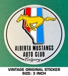 Alberta Mustangs Auto Club - Calgary Vintage Original Decal Sticker 90'S. Fixed Price $9.41.