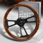 W-power 343MM 13.5" Dark Wood Grip 6-HOLE Black 3-SPOKE Vintage Steering Wheel. Fixed Price $129.99.