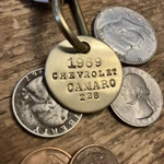 1969 Chevrolet Camaro Z-28 Brass Key Fob. Fixed Price $16.95.