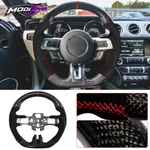 Steering Wheel For 15-17 Mustang V3 Style Carbon Fiber With Alcantara Red. Fixed Price $299.99.