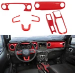 7X Red Center Console Panel Steering Wheel Trim Cover Kit For Wrangler Jl Jt 18+. Fixed Price $95.74.
